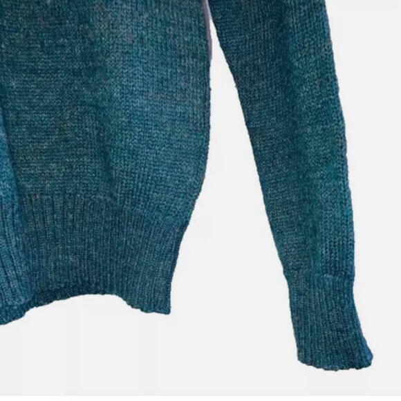 Vintage Mens Sweater Medium Gary Reed Teal Acrylic - Picture 4 of 7